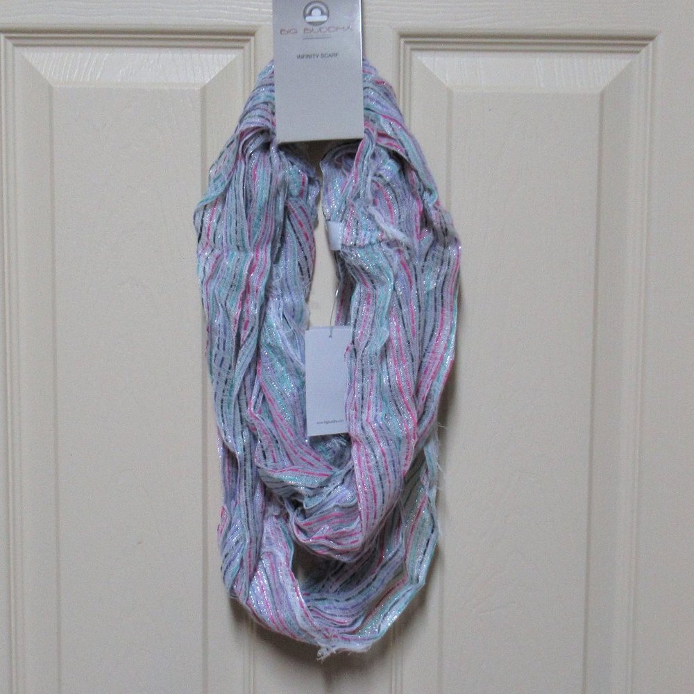 Big Buddha Infinity Scarf Multicolored Pastels NWT